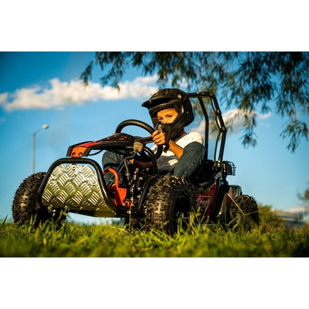 Coleman Powersports 100cc Gas Powered Go Kart - Red and Black