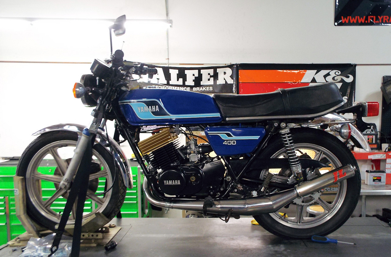 RD250 RD350 RD400 Retro Polished Exhaust System, JL Exhaust