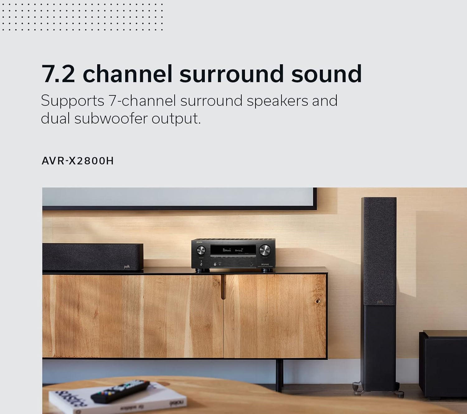 Denon AVR-X2800H 7.2 Ch Receiver (2022 Model) - 8K UHD Home