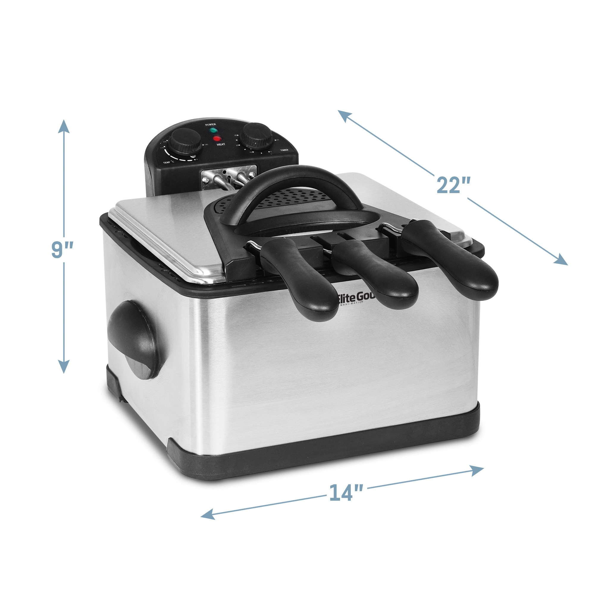 Elite Platinum 4-Quart Deep Fryer, Stainless Steel