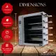 Brazilian Flame Gas Rotisserie Grill with 5 Skewers and Upper