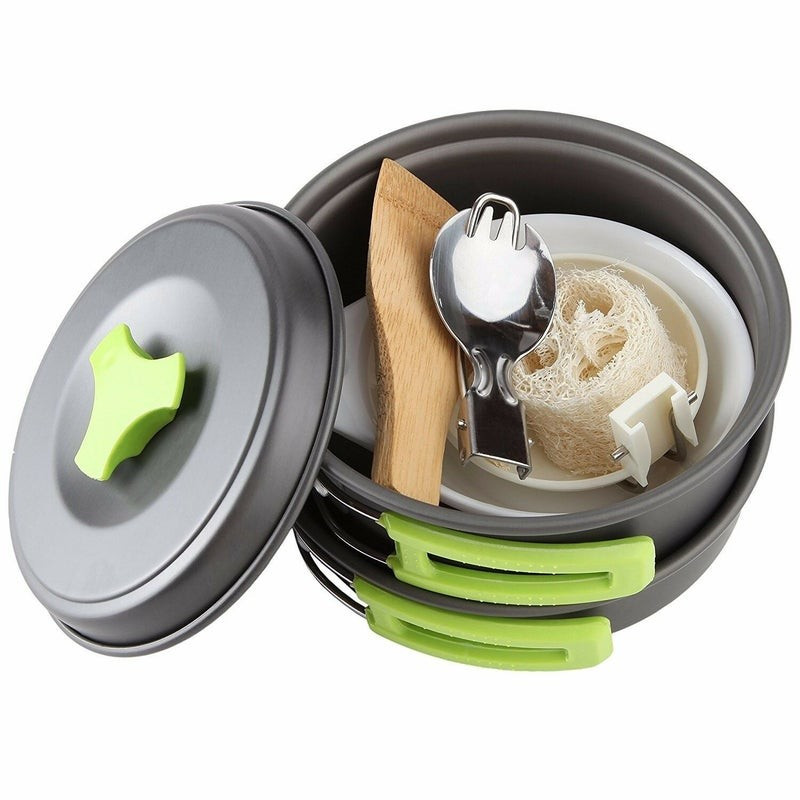 Camping Cookware Mess Kit Backpacking Gear & Hiking Outdoors