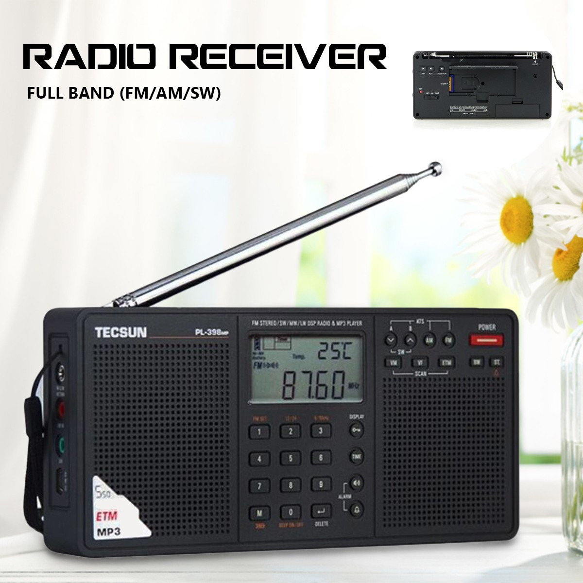 TECSUN PL-398MP Digital Radio Portable Shortwave Receiver FM